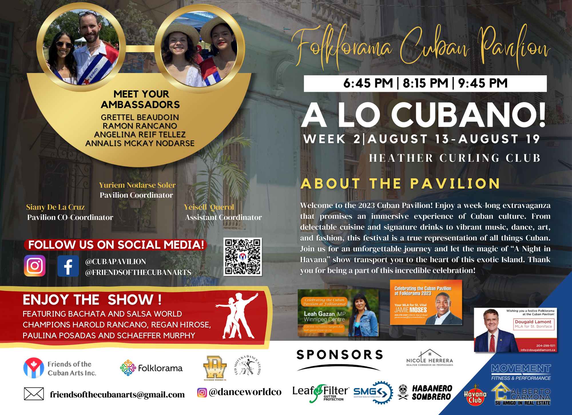 Cuban Pavilion Program for Folklorama 2023